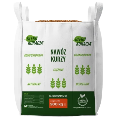 Glebokuracja Organic Granulated Chicken Manure Fertilizer (500kg BIG-BAG)