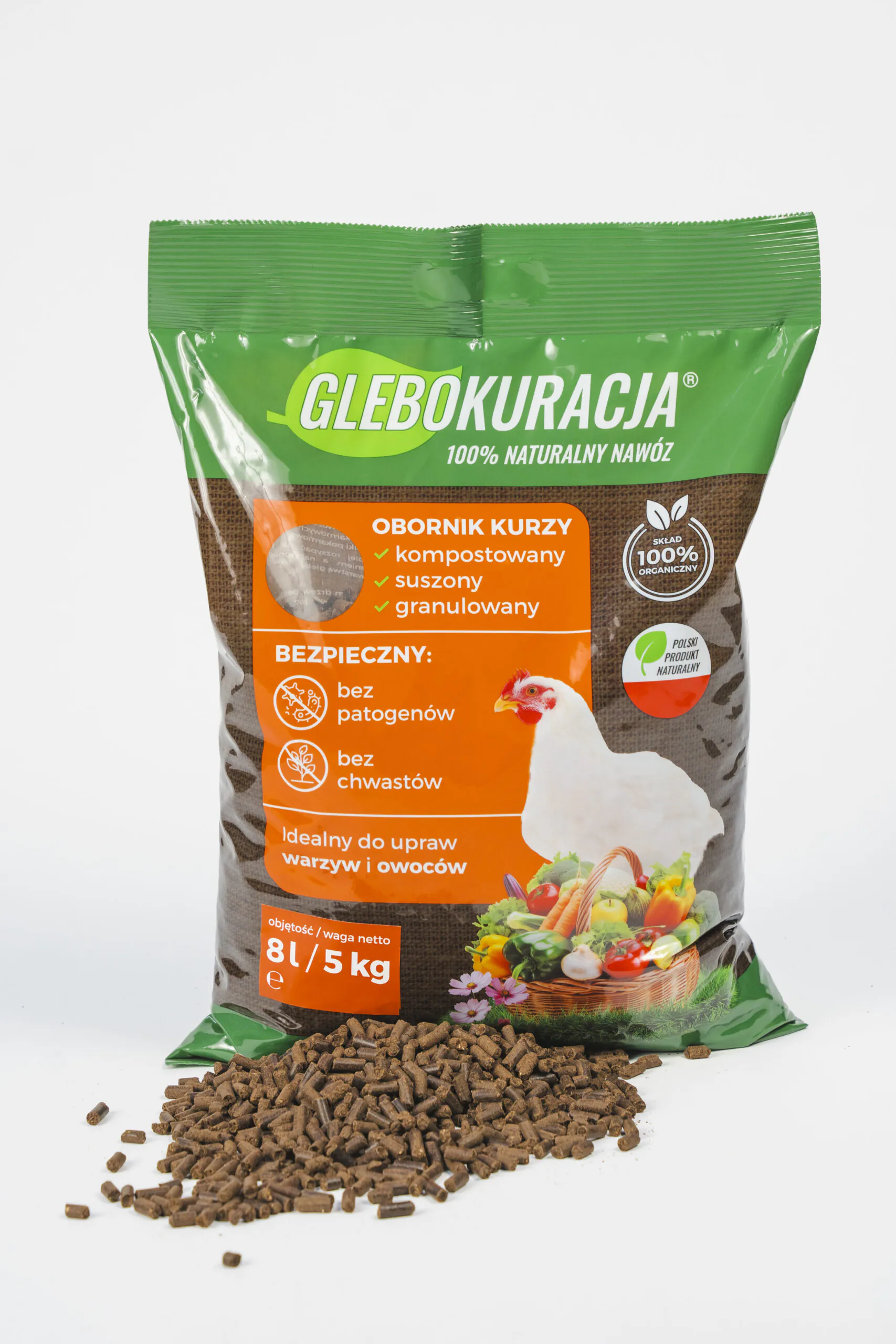 Organic Granulated Chicken Manure 8L (5kg) Glebokuracja Fertilizer